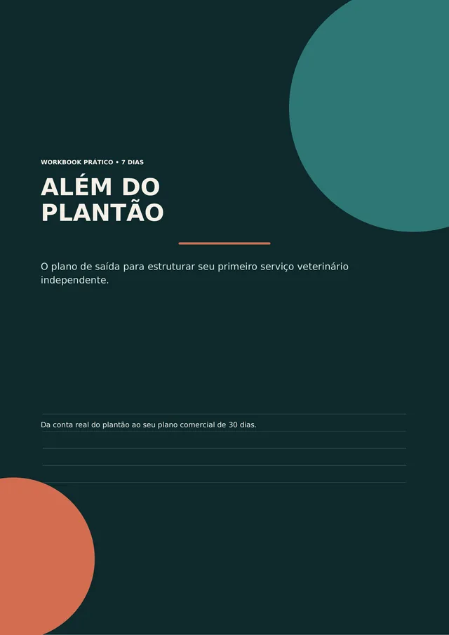 Capa do workbook "Além do Plantão — O Plano de Saída"